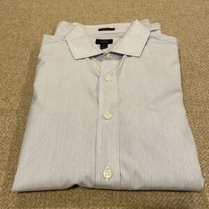 JCrew Ludlow Men LS Shirt Medium Blue/White Stripe